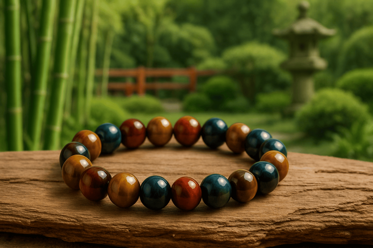 Bracelet Tricolore en Œil de Tigre – Protection, Ancrage & Clarté mentale – Image 2